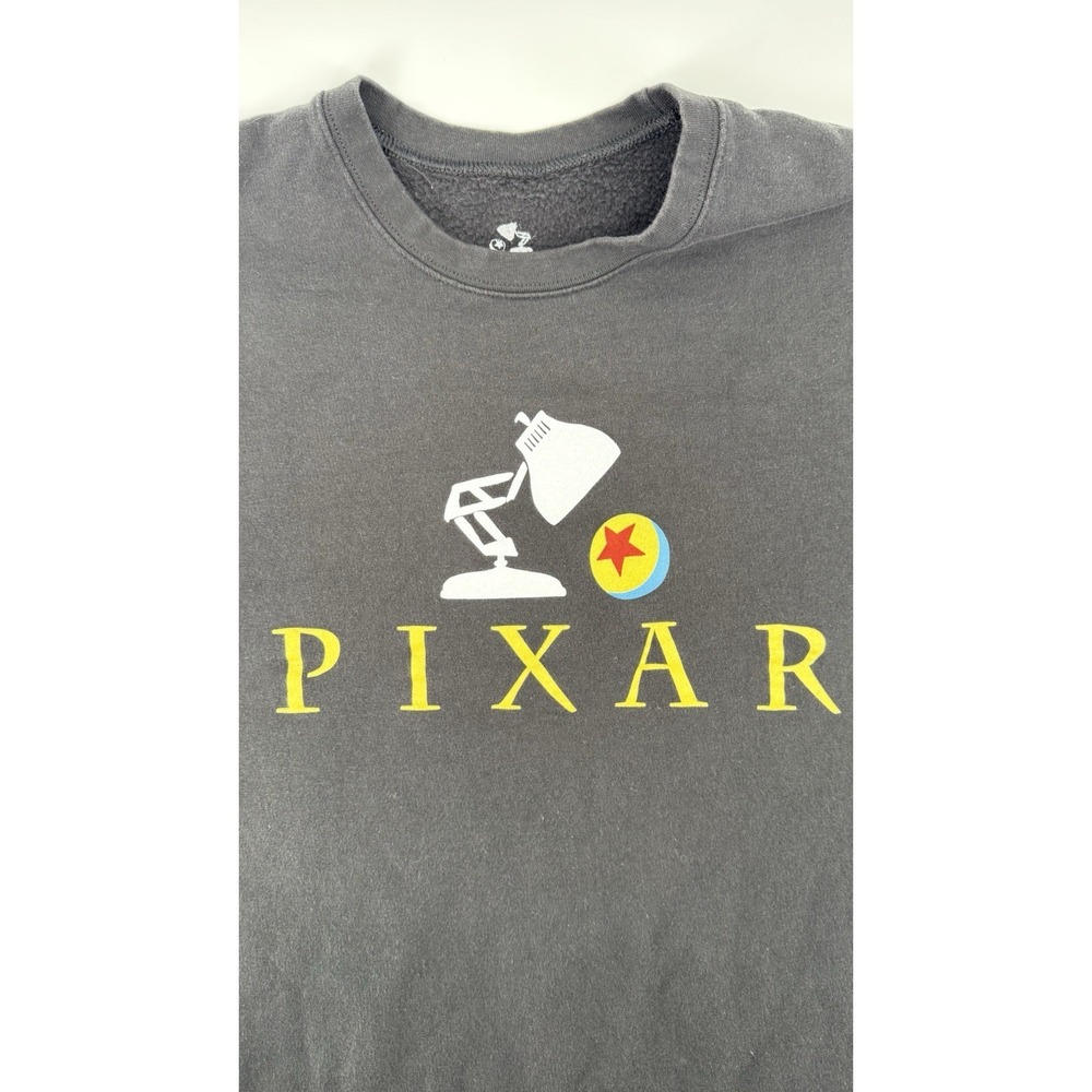 Disney Pixar Logo Long Sleeve T-Shirt Black Cotton Size Medium - Picture 3 of 9